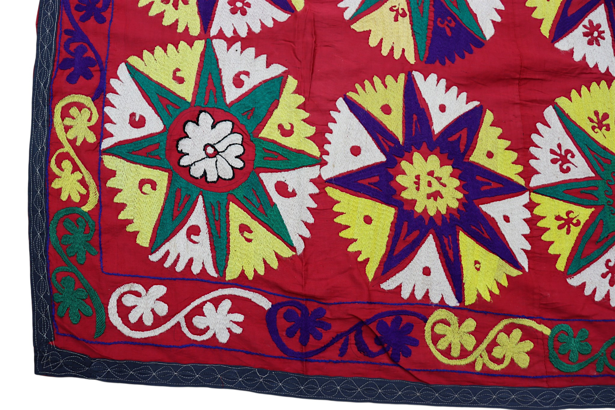 195x177  cm hand bestickte  Suzani Stickerei aus Uzbekistan  Nr:UZ26/ 6