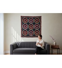 200x190 cm hand bestickte  Suzani Stickerei aus Uzbekistan  Nr:UZ26/ 8