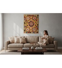 190x147  cm hand bestickte  Suzani Stickerei aus Uzbekistan  Nr:UZ26/ 9