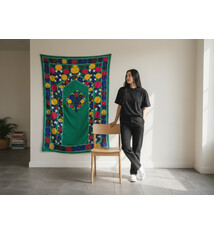 200x140 cm Hand Embroidered suzani from Uzbekistan.ablecloth, Wall hanging, Bedspread,Bedcover No.UZ26/ - 11