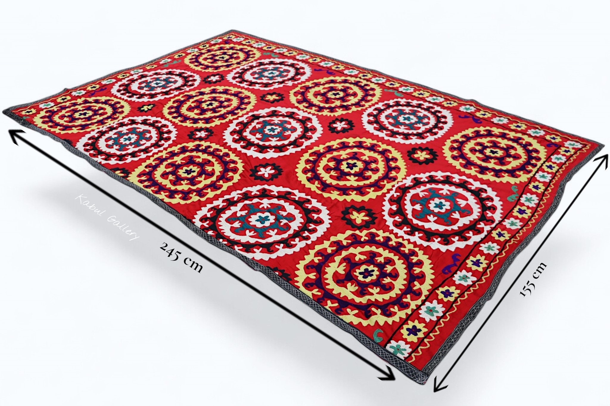 245x155  cm hand bestickte  Suzani Stickerei aus Uzbekistan  Nr:UZ26/ 13