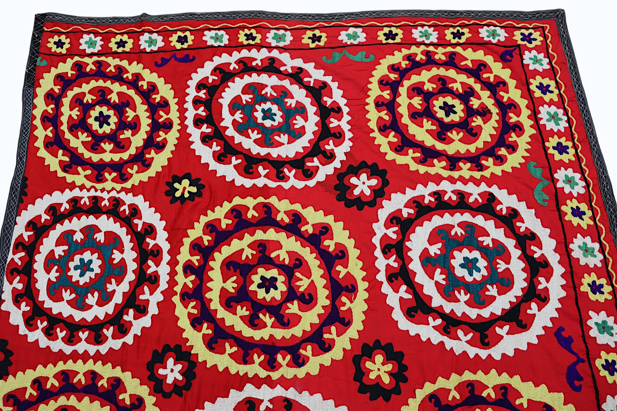 245x155  cm Hand Embroidered suzani from Uzbekistan.Tablecloth, Wall hanging, Bedspread,Bedcover No. UZ26/13