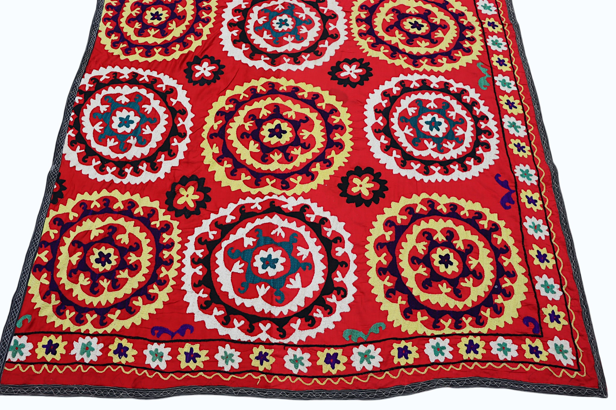245x155  cm Hand Embroidered suzani from Uzbekistan.Tablecloth, Wall hanging, Bedspread,Bedcover No. UZ26/13