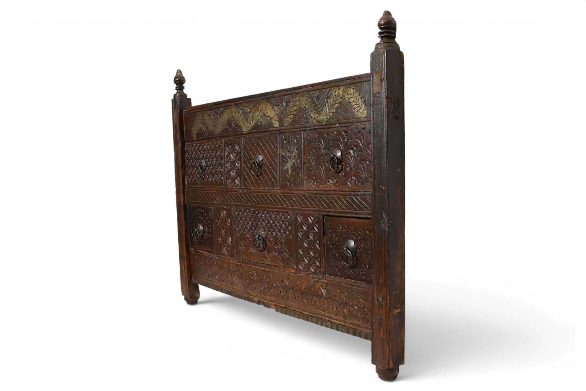 antique 19th century orient vintage cedar wood treasure Dowry Chest from Nuristan Afghanistan Pakistan (swat vally ) Wall decoration