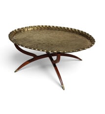 ottoman orient Islamic ottoman Hammer Engraved Brass table Tray Syria Morocco, Egypt India Oval 115x74 cm