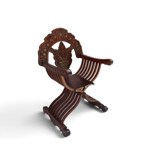luxurious orient teak Savonarola chair and table
