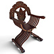 luxurious orient teak Savonarola chair and table