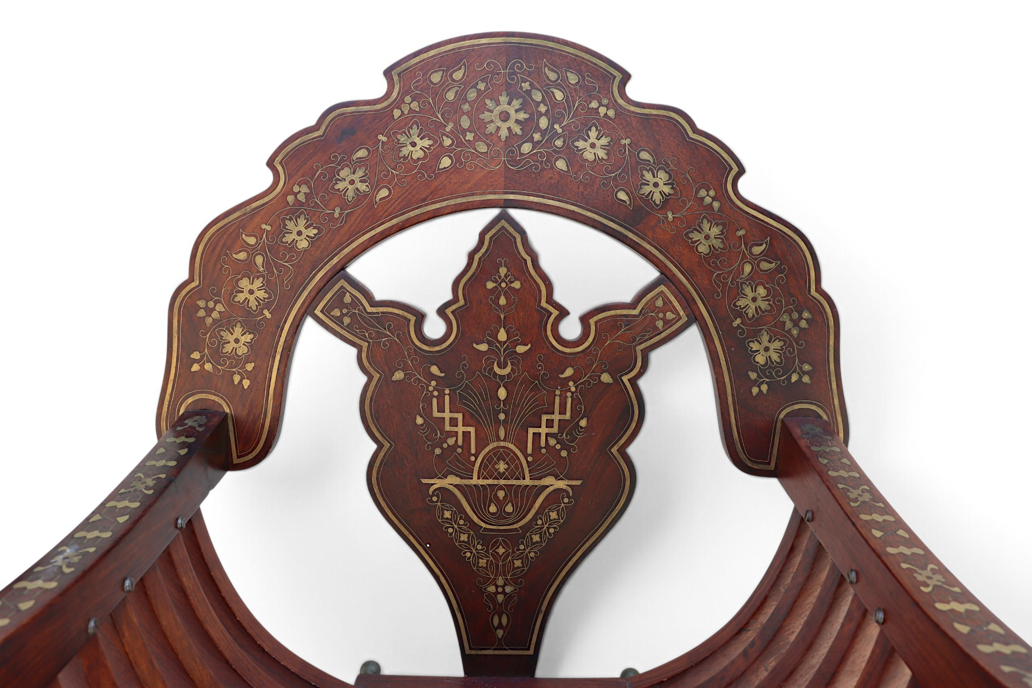luxurious orient teak Savonarola chair and table