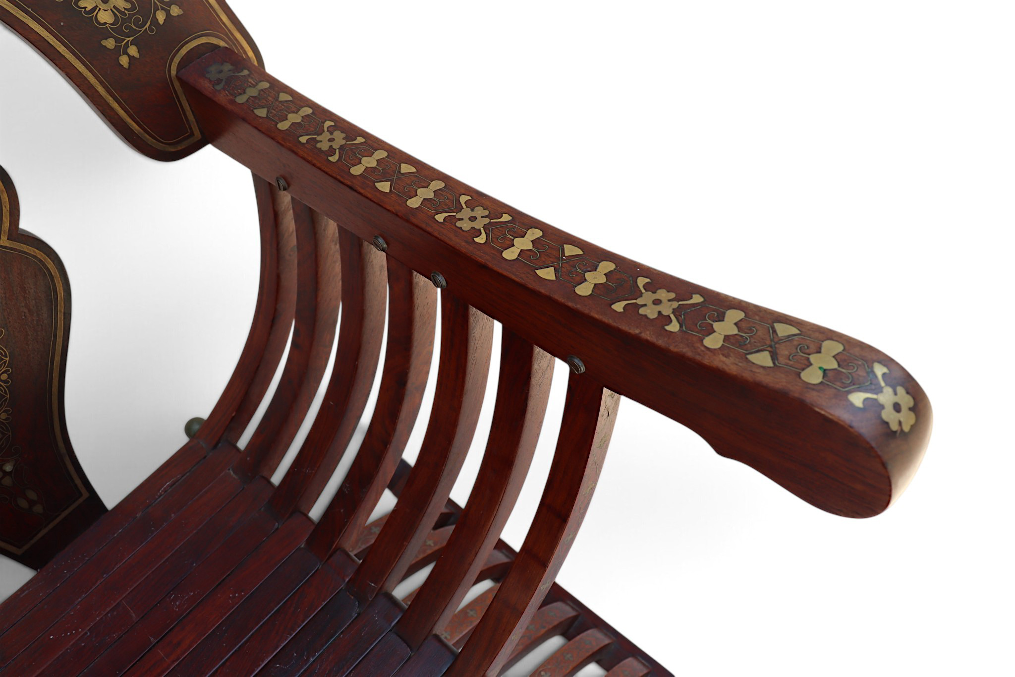 luxurious orient teak Savonarola chair and table