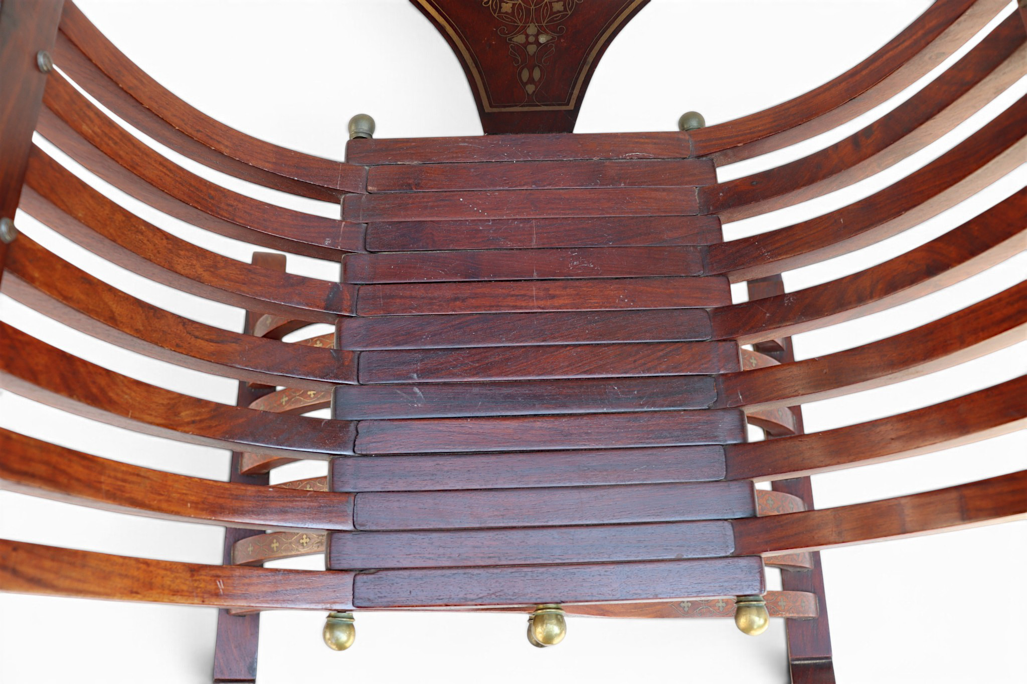 luxurious orient teak Savonarola chair and table