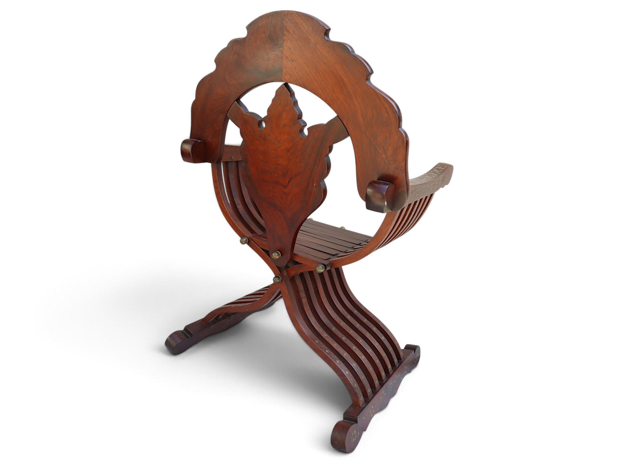luxurious orient teak Savonarola chair and table