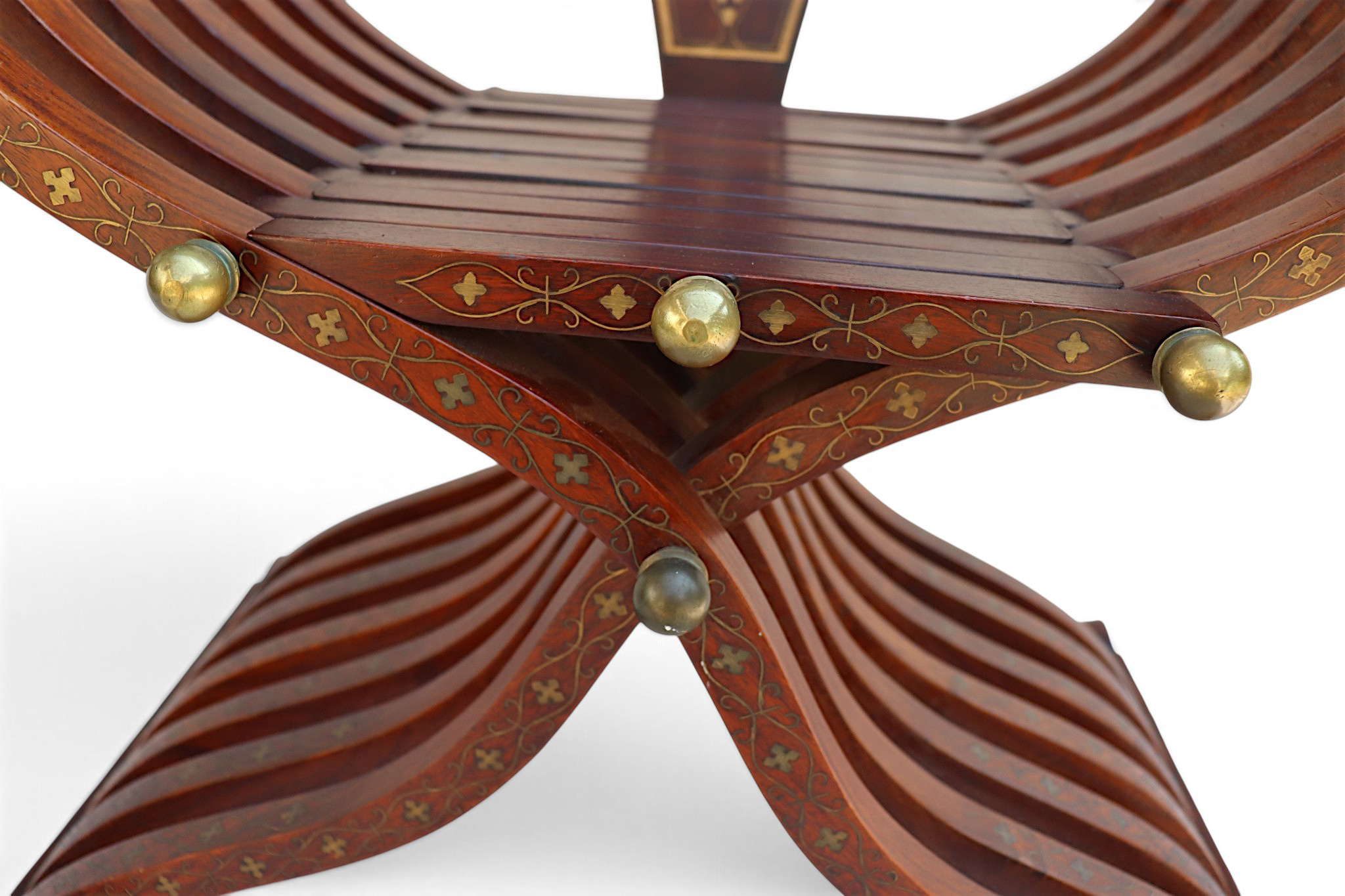 luxurious orient teak Savonarola chair and table