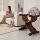 luxurious orient teak Savonarola chair and table