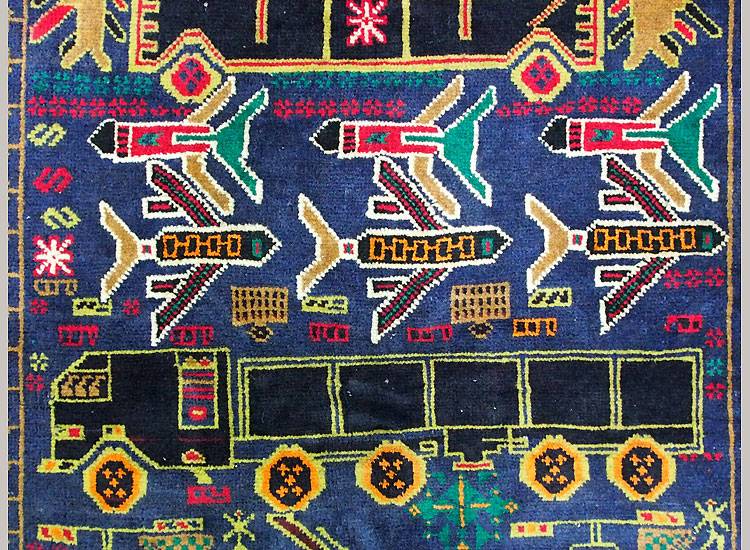215x120 cm  original  Kriegsteppich aus Afghanistan – handgeknüpft Nr:2014/15