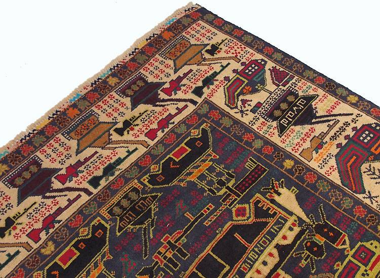 215x120 cm  original  Kriegsteppich aus Afghanistan – handgeknüpft Nr:2014/15