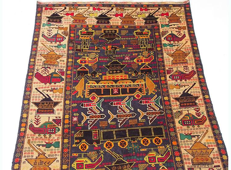 215x120 cm  original  Kriegsteppich aus Afghanistan – handgeknüpft Nr:2014/15
