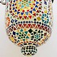 Hundi Pendelleuchte aus Glas mit Einzelfassung Mosaik Bell Jar Glas lampe Nr:7