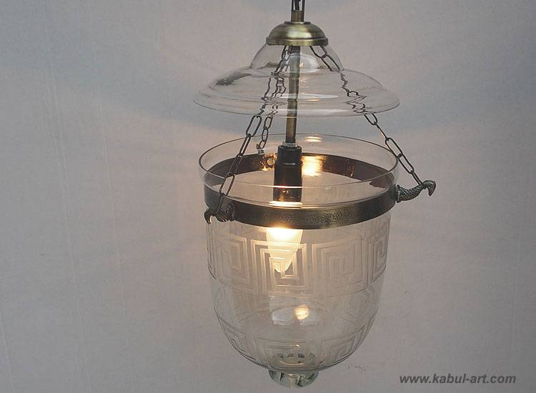 Glass Hundi Pendant Lamp With Single Fitting