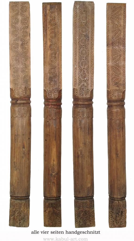 antique  orient solid hand-carved wooden Pillar column from Nuristan Afghanistan Pakistan  No-E