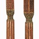 pair antique  orient solid hand-carved wooden Pillar column from Nuristan Afghanistan Pakistan  No-B