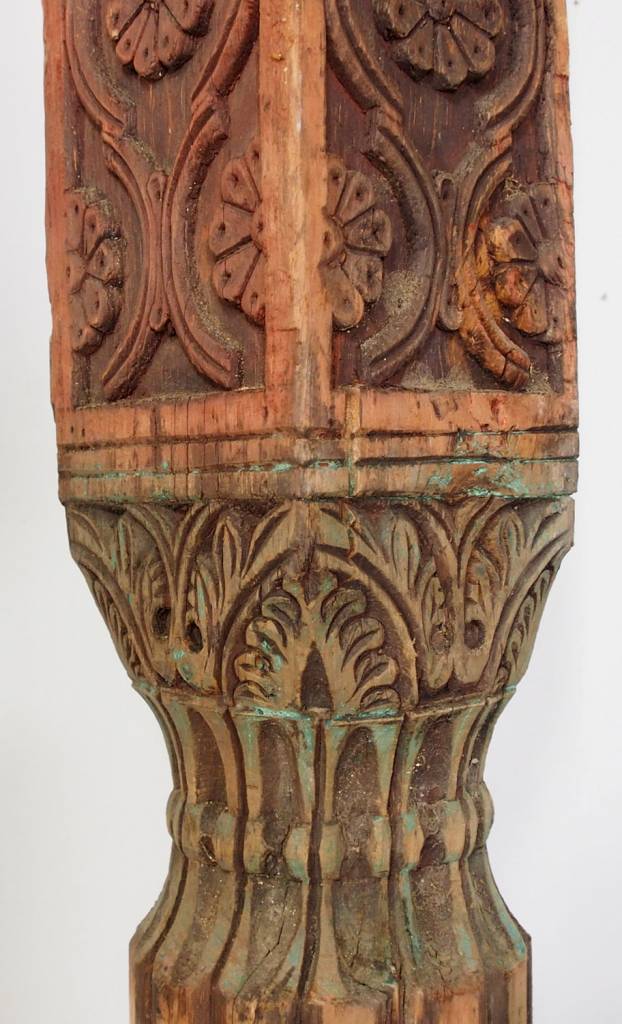 pair antique  orient solid hand-carved wooden Pillar column from Nuristan Afghanistan Pakistan  No-B