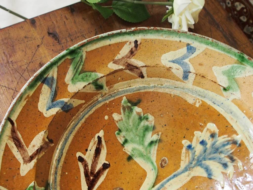 antik handgefertigt Keramik Teller aus Swat-Tal Pakistan und Südafghanistan 22/6