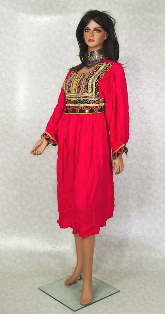 Original Afghan women hand embroidered nomadic Kuchi Ethnic dress from Afghanistan pink/5