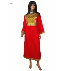 Original Afghan women hand embroidered nomadic Kuchi Ethnic dress from Afghanistan Red/16