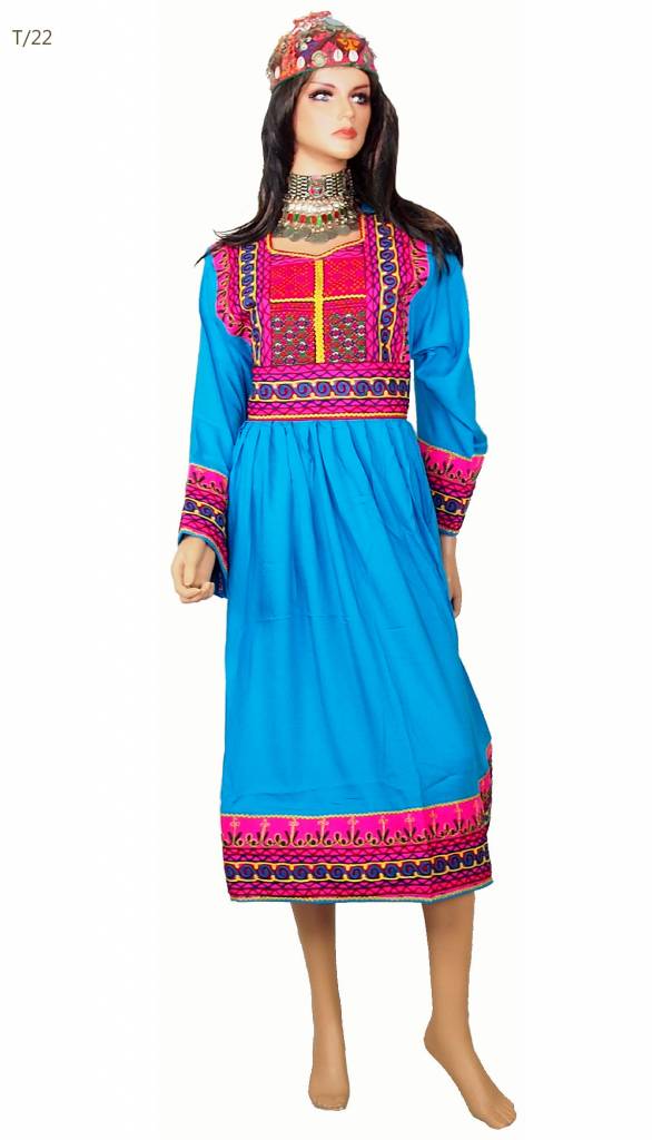 Afghani Nomaden Kleid  Tracht Türkis-blau 22