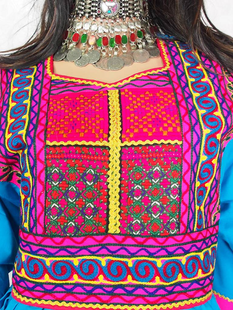 Afghan Nomadic Tribaldance woman's dress  turquoise 21