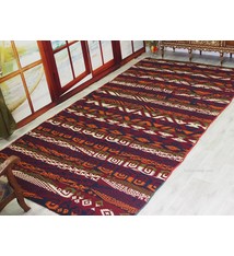 13.3 x 7 ft. Antique Uzbek nomads Kilim Jajim rug Central Asia kelim No-658