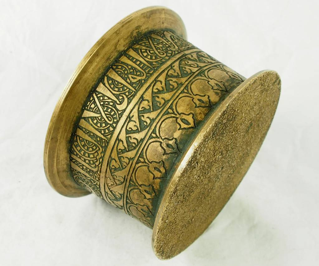Engraved Brass Mortar and pestle With kufi script from Afghanistan  No:16/C
