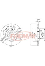 Remschijf (Toyota Aygo, Peugeot 107 en Citroen C1)