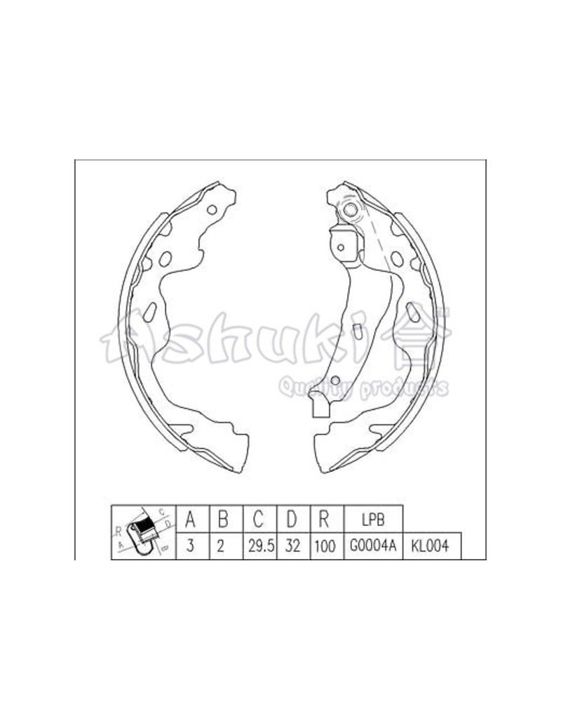 Remschoenset oyota Aygo,Peugeot 107,Citroen C1