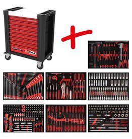 KS TOOLS P10 Performanceplus gereedschapwagenset P10 met 403 gereedschappen voor 7 schuifladen 810.7403