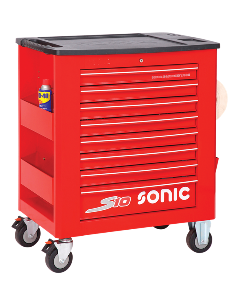 Sonic Gereedschapswagen leeg S10 8 laden rood  (RAL3001)