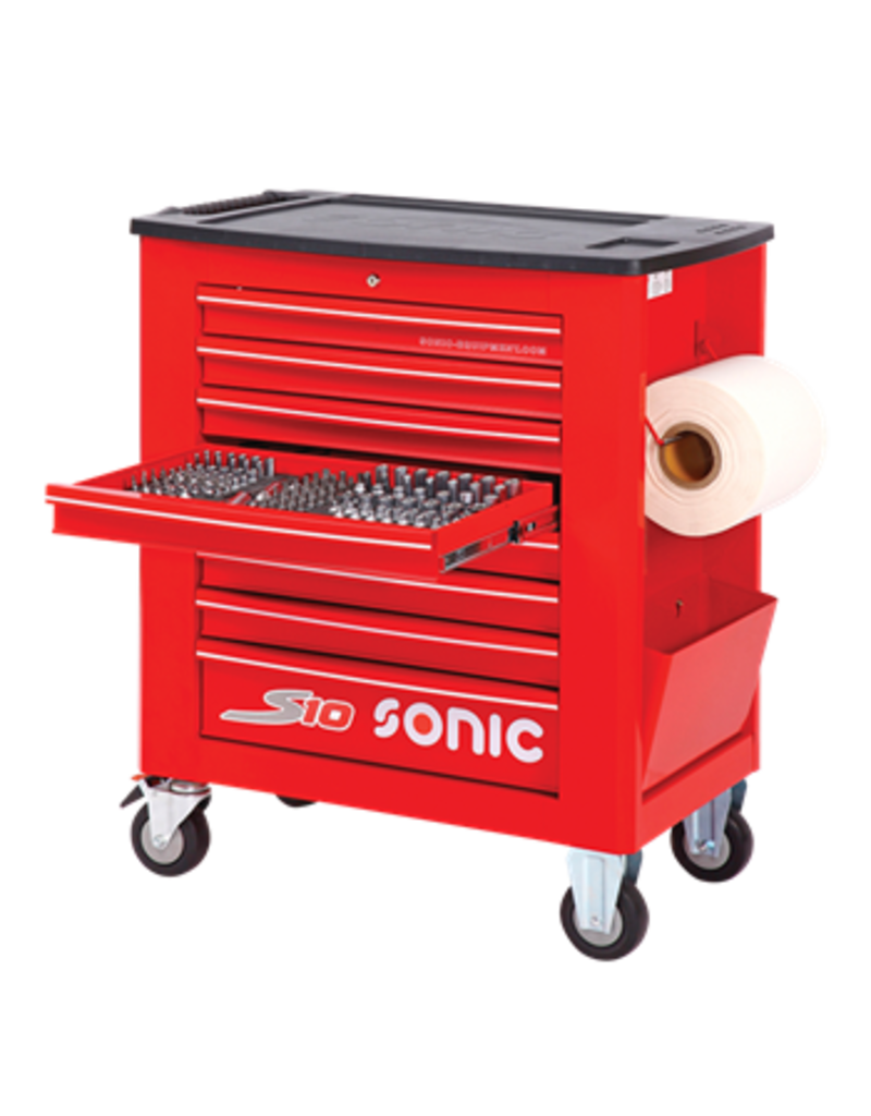 Sonic Gevulde gereedschapswagen S10 171-dlg. rood (SAE)