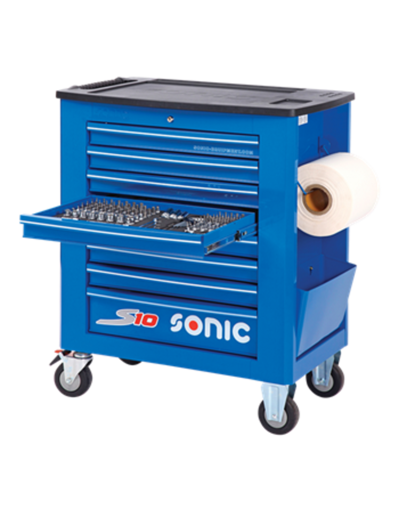Sonic Gevulde gereedschapswagen S10 171-dlg. (SAE) blauw
