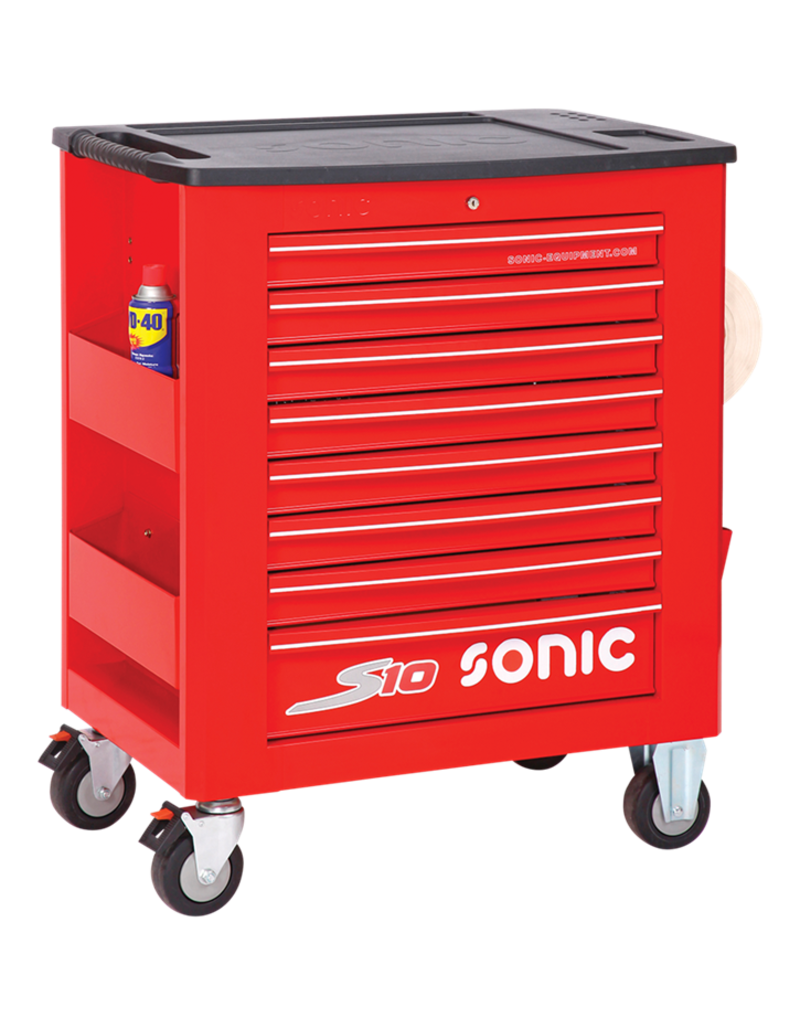 Sonic Gevulde gereedschapswagen S10 rood 173-dlg.