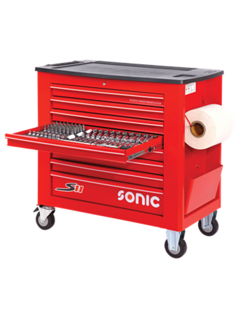 Sonic Gevulde gereedschapswagen S11 400-dlg rood