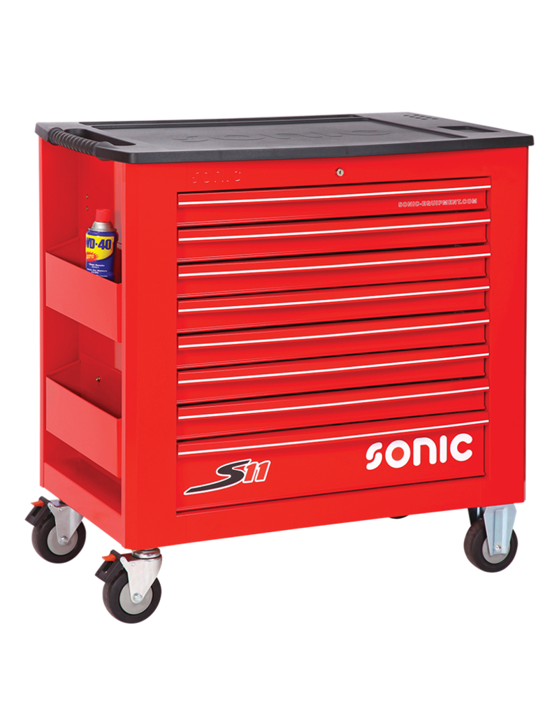 Sonic Gevulde gereedschapswagen S11 rood 469-dlg.