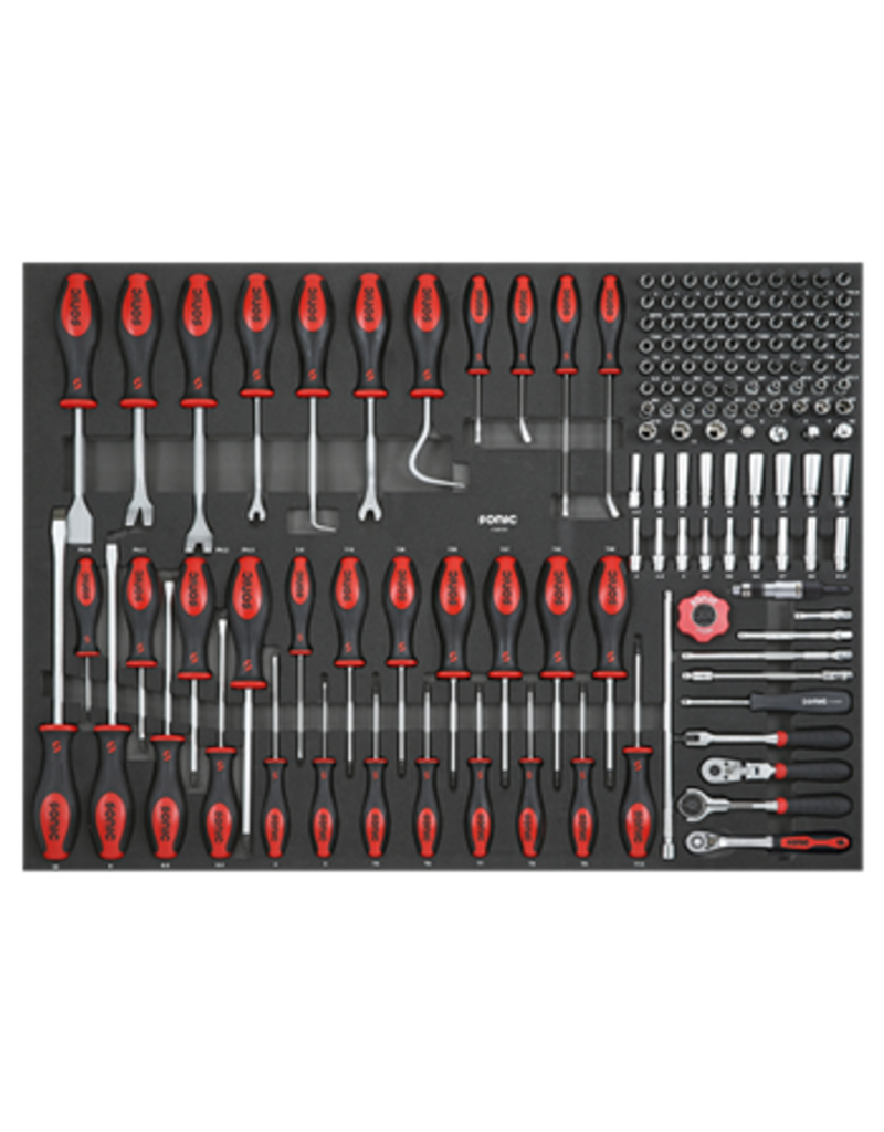 Sonic Schroevendraaier en Doppenset 1/4'', 141-dlg. SFS