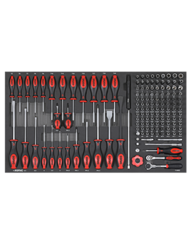 Sonic Schroevendraaier en Doppenset 1/4'', 146-dlg. SFS