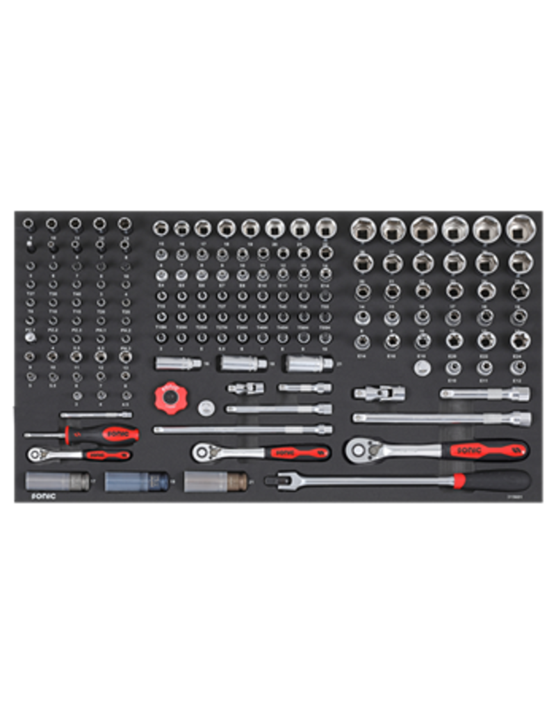 Sonic Doppenset 1/4'', 3/8'' & 1/2'', 156-dlg. SFS