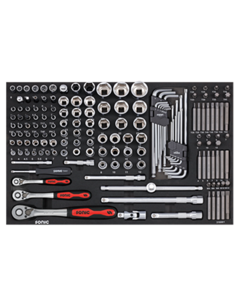 Sonic Doppenset 1/4'', 3/8'' & 1/2'', 160-dlg. SFS