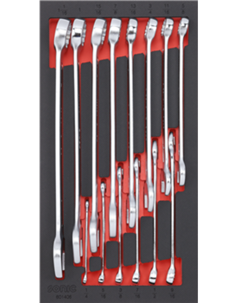 Sonic Ringsteeksleutelset 14-dlg. (SAE) SFS 1/3