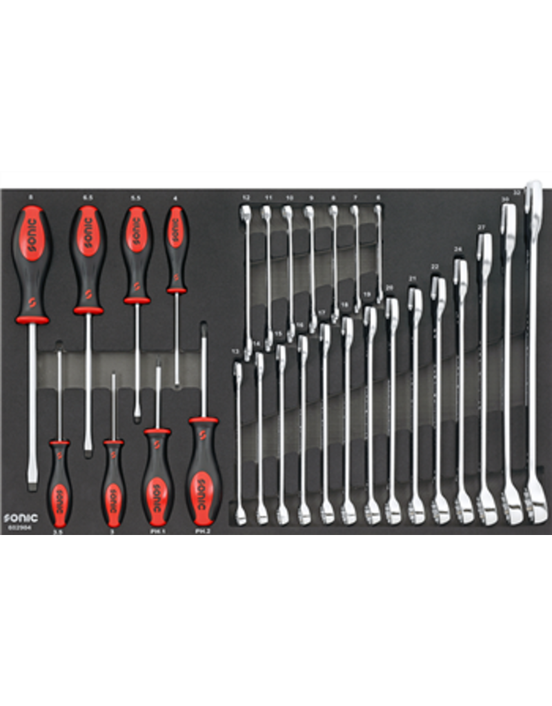 Sonic Schoevendraaier & sleutelset 29-dlg. SFS