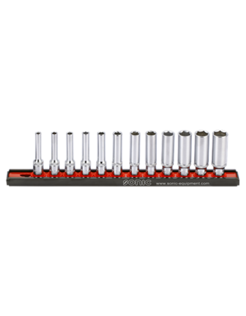 Sonic Doppenset 1/4'', lang 12-dlg. op rail