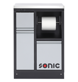 Sonic MSS 674mm kast met afvalbak en papierrolhouder zonder bovenblad