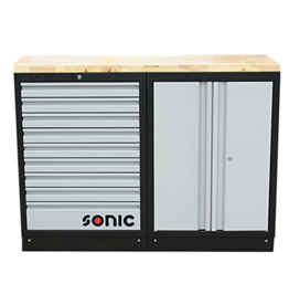 Sonic MSS 1348mm opstelling met houten bovenblad